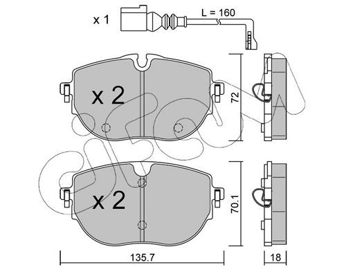 26268 CIFAM prepared for wear indicator Thickness 1: 18,0mm Brake pads 822-1321-0 buy