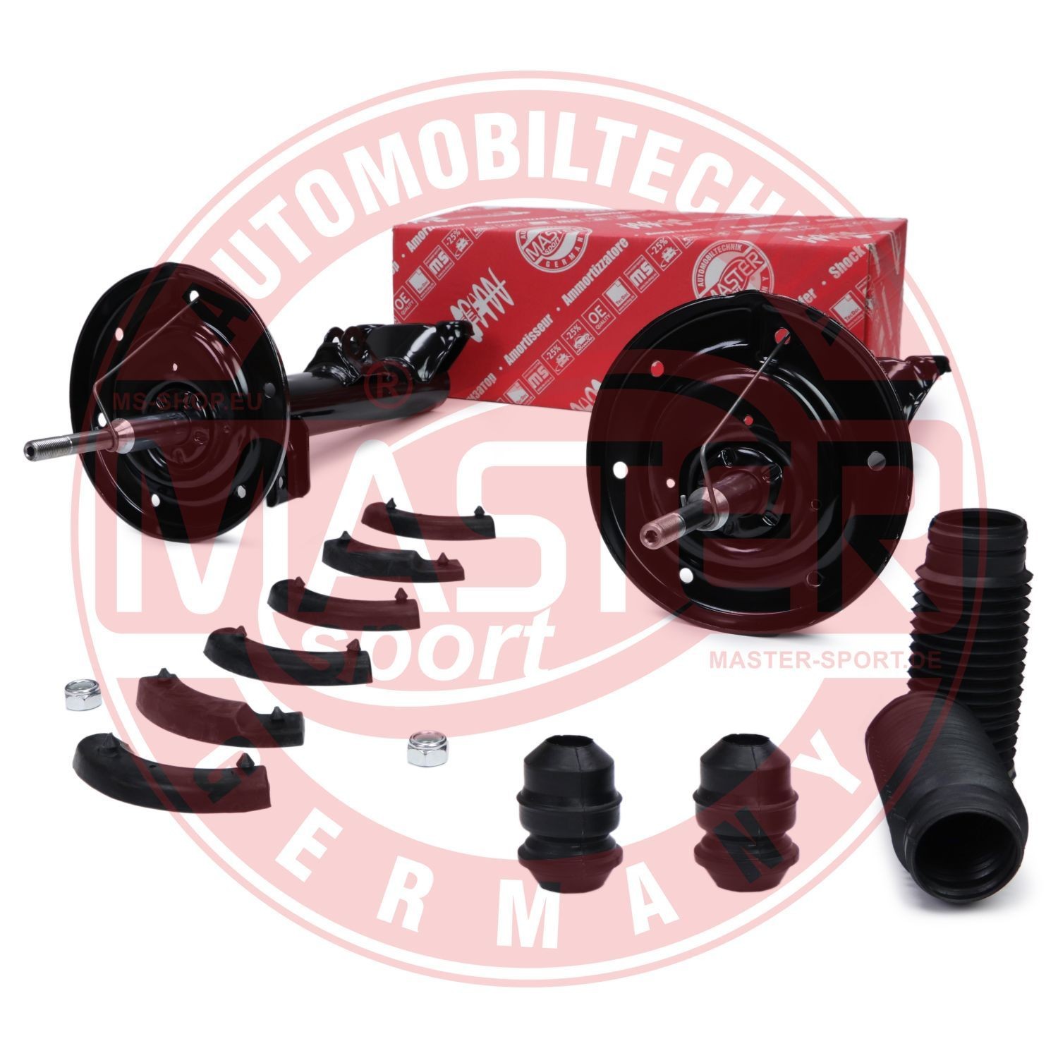 MASTER-SPORT BV16K003333 Shock absorber Front Axle, Gas Pressure, Twin-Tube, Suspension Strut, Top pin, with rubber mount