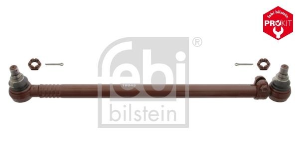FEBI BILSTEIN 19043 Centre Rod Assembly Front Axle, from the steering gear to the idler arm 2nd axle, with crown nut, Bosch-Mahle Turbo NEW
