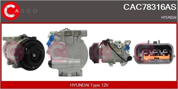 original Hyundai Kona OS Ac compressor CASCO CAC78316AS