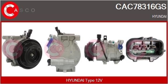 CASCO CAC78316GS Ac compressor Hyundai Kona OS