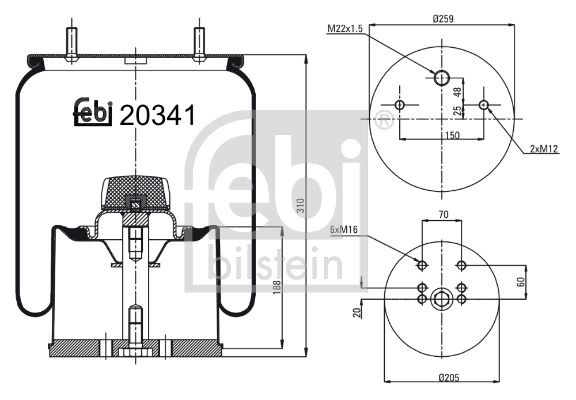 FEBI BILSTEIN Boot, air suspension 20341 buy