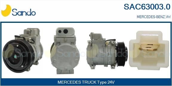 SANDO 10PA15C, 24V, R 134a Riemenscheiben-Ø: 130mm Klimakompressor SAC63003.0 kaufen