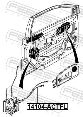 FEBEST Cable, door release 14104-ACTFL for SSANGYONG KYRON, ACTYON