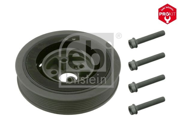 Crankshaft pulley FEBI BILSTEIN 6PK, Ø: 161mm, Number of ribs: 5, with bolts/screws, Bosch-Mahle Turbo NEW - 33566