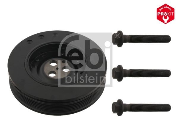 33673 Crankshaft pulley 33673 FEBI BILSTEIN 6PK, Ø: 167,2mm, Number of ribs: 5, with bolts/screws, Bosch-Mahle Turbo NEW