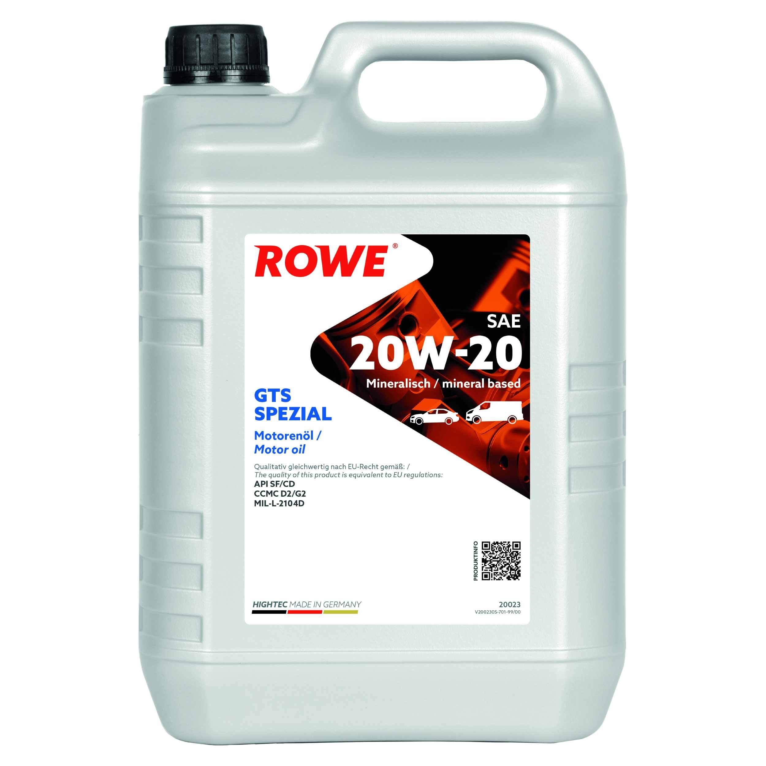 Engine oil ROWE 20W-20, 5l, Mineral Oil longlife 20023-0050-99