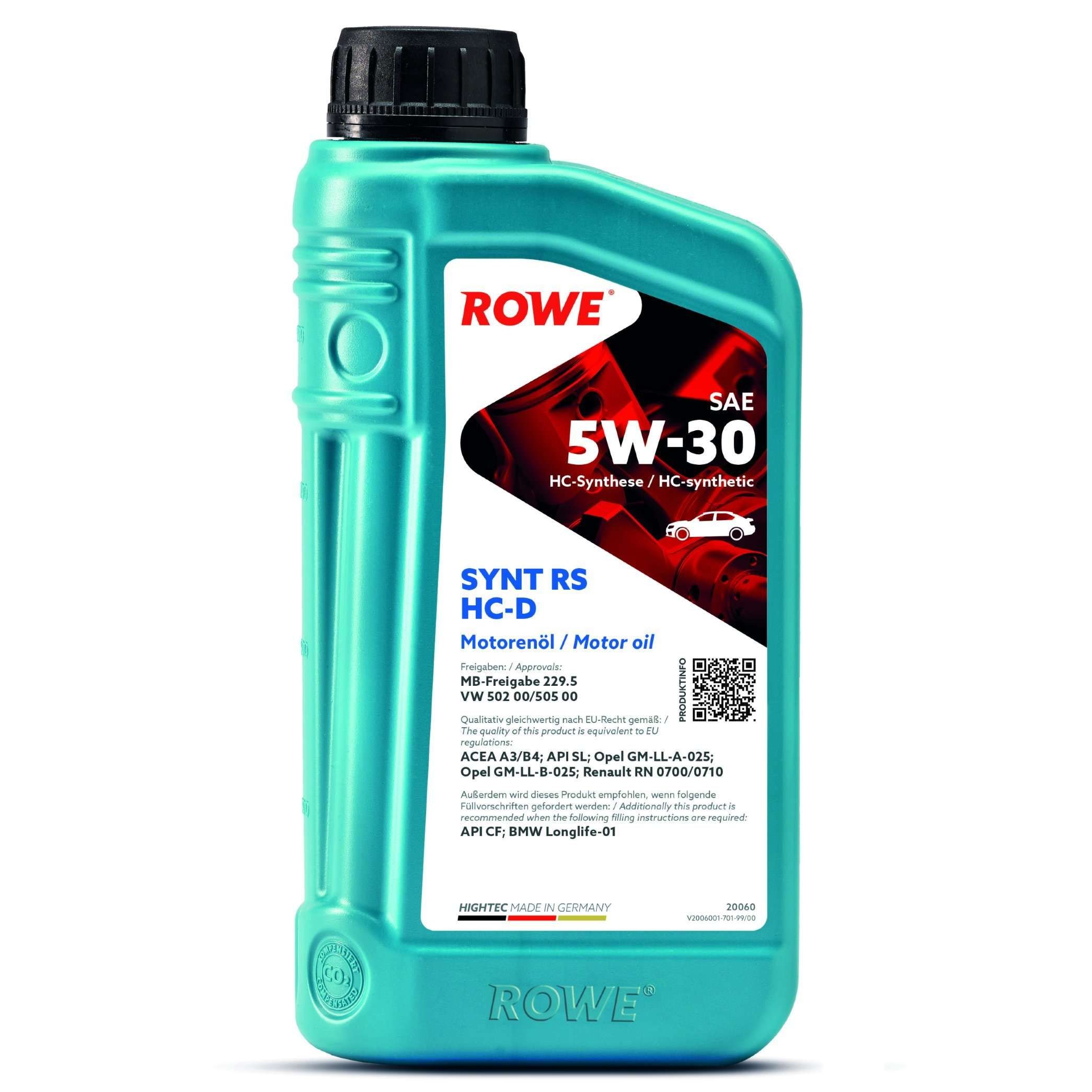 ROWE HIGHTEC SYNT RS HC-D 20060001099 Motor oil MERCEDES-BENZ E-Class T-modell (S213) AMG E 63 4-matic+ (213.288) 571 hp Petrol 2023