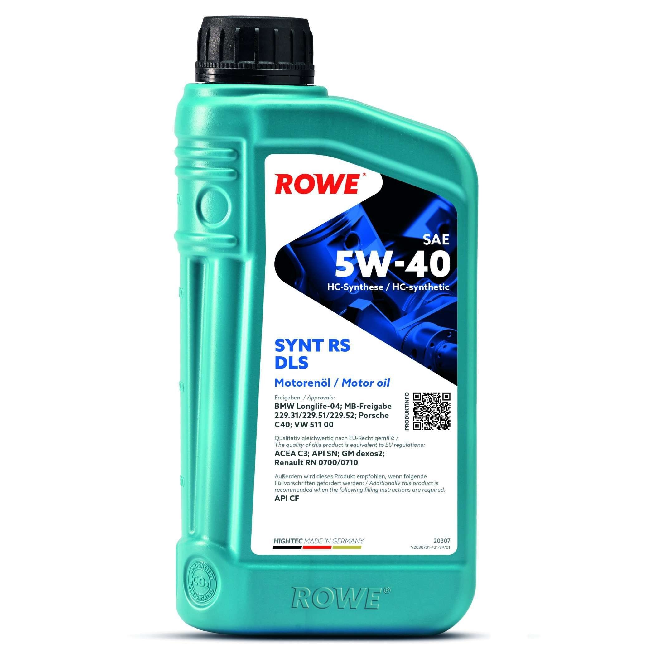 ROWE HIGHTEC SYNT RS DLS 20307001099 Engine oil MERCEDES-BENZ A-Class (W177) A 250 e (177.086) 160 hp Petrol/Electric 2022