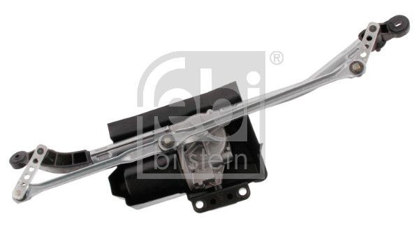 Windshield wiper linkage FEBI BILSTEIN for left-hand drive vehicles, Front, with electric motor - 33766
