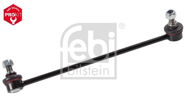 FEBI BILSTEIN 34657 Anti-roll bar link Front Axle Left, 322mm, M12 x 1,25 , Bosch-Mahle Turbo NEW, with self-locking nut, Steel , black