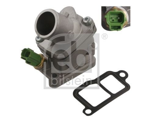 FEBI BILSTEIN 34850 Engine thermostat Opening Temperature: 90°C, with seal, with sensor, Cast Aluminium, with housing
