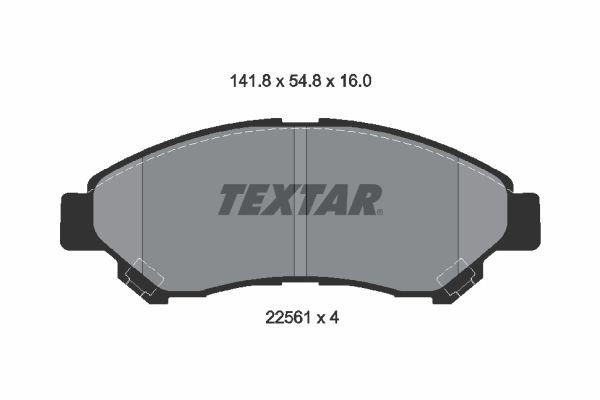 2256101 TEXTAR Brake pad set DAIHATSU not prepared for wear indicator, with accessories