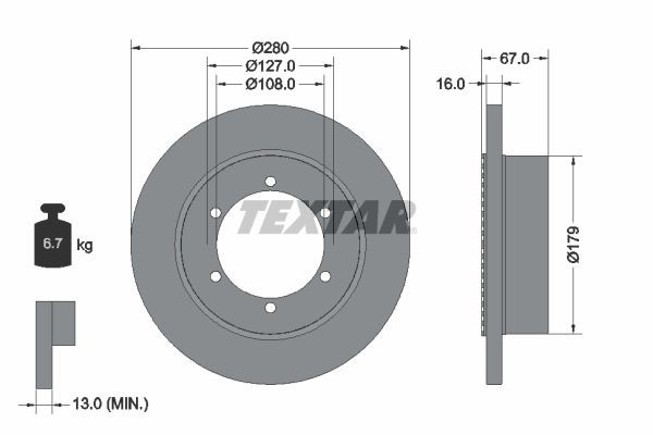 TEXTAR 92304003 Bremsscheibe für RENAULT TRUCKS Maxity LKW in Original Qualität