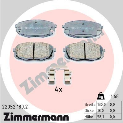22052 ZIMMERMANN 22052.180.2 Brake pad set 58101-M0A10