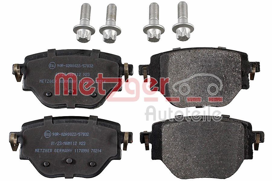 26195 METZGER Rear Axle, with brake caliper screws Height: 46,2mm, Width: 92,1mm, Thickness: 17mm Brake pads 1170990 buy