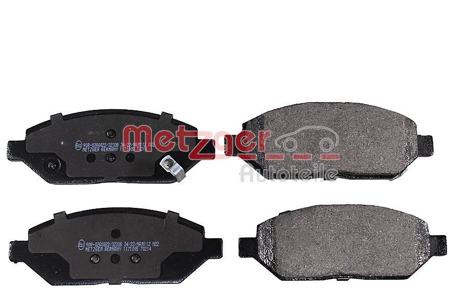 Opel CROSSLAND X Set of brake pads 18976176 METZGER 1171005 online buy