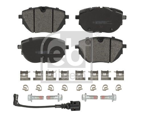 FEBI BILSTEIN 179950 Brake pad set Front Axle, incl. wear warning contact, with fastening material