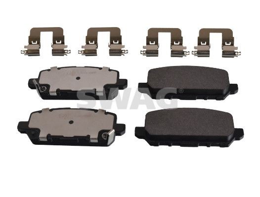 D1841-9069 SWAG Rear Axle, with acoustic wear warning, with anti-squeak plate Width: 45,8mm, Thickness 1: 16mm Brake pads 33 10 6345 buy