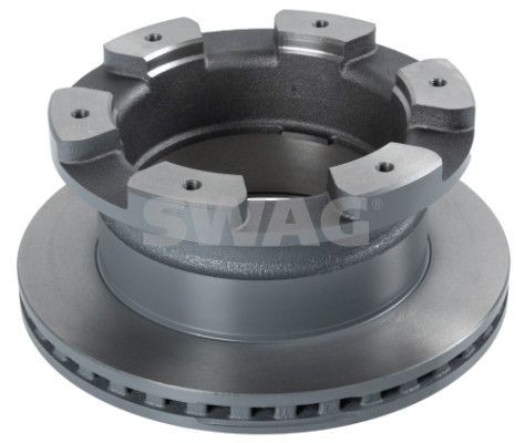 33 10 6496 SWAG Brake rotors IVECO Rear Axle, 306x28mm, 6x215, internally vented, Coated