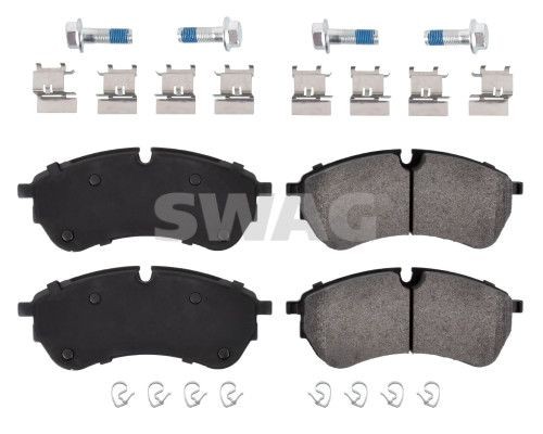 D2247-9483 SWAG prepared for wear indicator, with brake caliper screws, with anti-squeak plate, with fastening material, with spring Width: 67,6mm, Thickness 1: 20,7mm Brake pads 33 10 7490 buy
