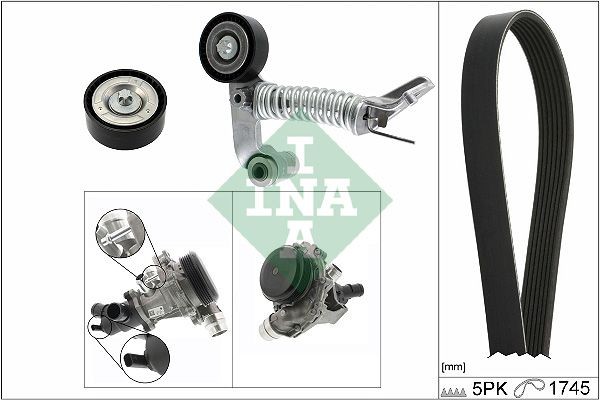 Great value for money - INA Water Pump + V-Ribbed Belt Kit 529 0319 30
