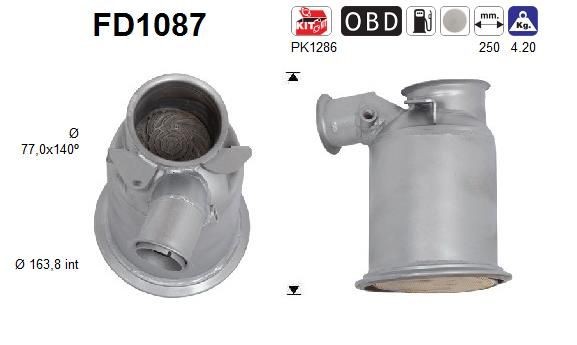 AS FD1087 Diesel particulate filter AUDI A3 8v 2.0 TDI quattro 150 hp Diesel 2024 price