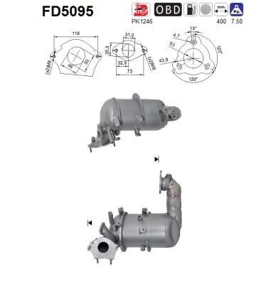 AS FD5095 DPF RENAULT Scénic III (JZ0/1_) 1.6 dCi (JZ00, JZ12) 130 hp Diesel 2023