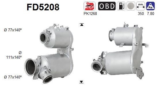 AS FD5208 SEAT Diesel particulate filter in original quality