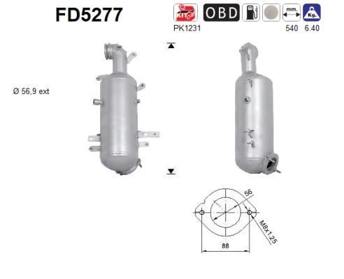 AS FD5277 Diesel particulate filter LANCIA Delta III (844) 1.6 D Multijet 120 hp Diesel 2014 price