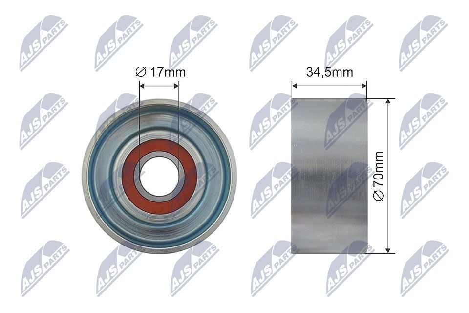 NTY RNK-NS-038 Tensioner pulley, v-ribbed belt NISSAN MURANO 2005 in original quality