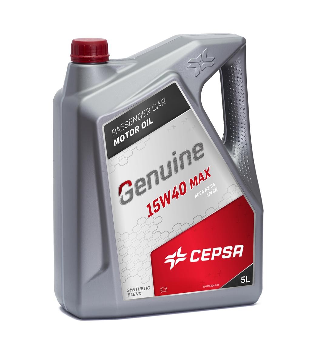 Buy Automobile oil CEPSA petrol 513723090 GENUINE, MAX 15W-40, 5l, Part Synthetic Oil, Part Synthetic Oil