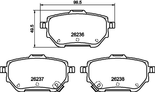 HELLA 8DB 355 040-711 Brake pad set with acoustic wear warning, with brake caliper screws, with accessories
