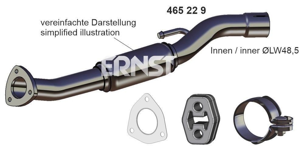 ERNST 465229 Exhaust pipes VW Polo Mk4 1.4 16V 80 hp Petrol 2008 price