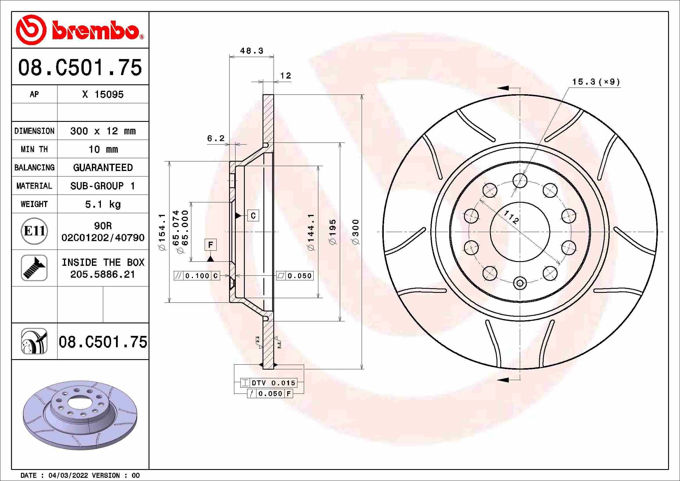Great value for money - BREMBO Brake disc 08.C501.75