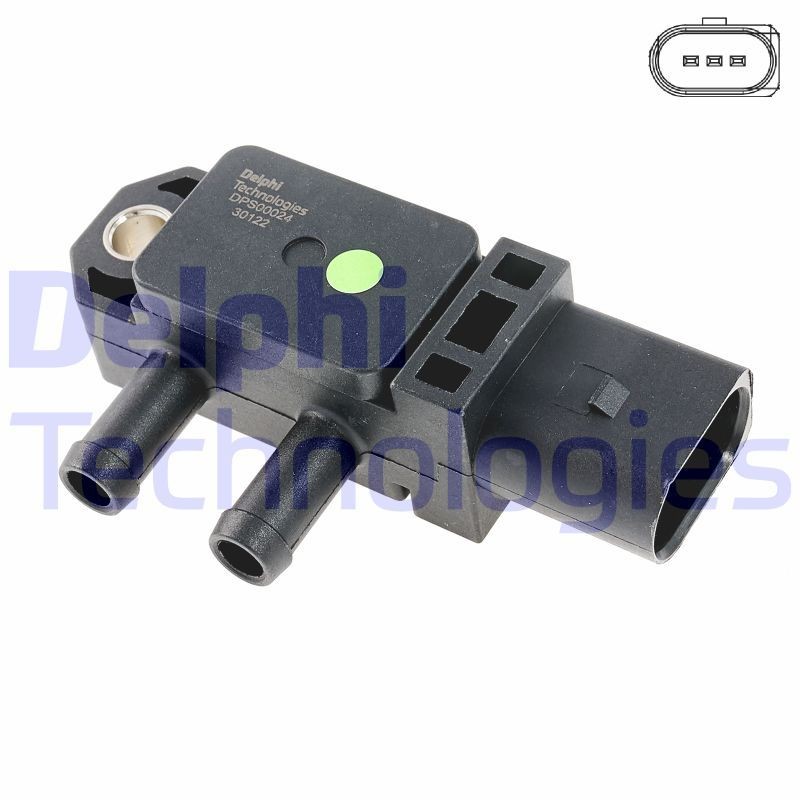 DELPHI Number of pins: 3-pin connector Sensor, exhaust pressure DPS00024-12B1 buy