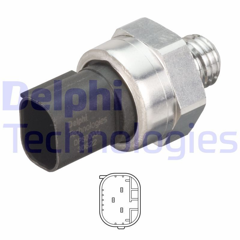 DELPHI Number of pins: 3-pin connector Sensor, exhaust pressure DPS00034-12B1 buy
