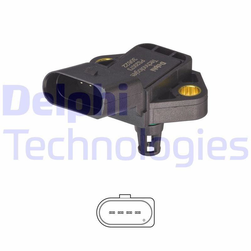 PS20073-12B1 DELPHI Sensor, intake manifold pressure SKODA