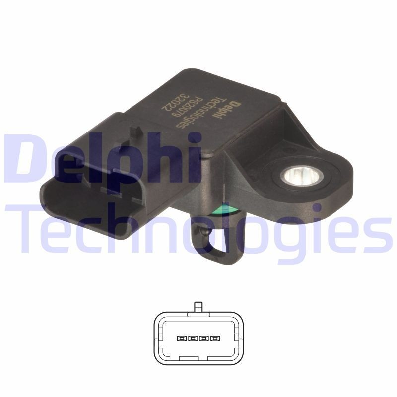 DELPHI Number of pins: 4-pin connector MAP sensor PS20079-12B1 buy