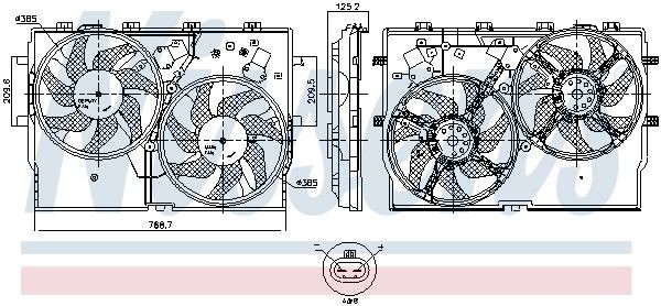 NISSENS 850001 Fan, radiator Ø: 385 mm, 12V, 250W, without integrated regulator