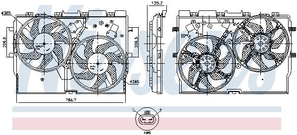 850004 NISSENS Cooling fan CITROËN Ø: 385 mm, 12V, 250W, without integrated regulator