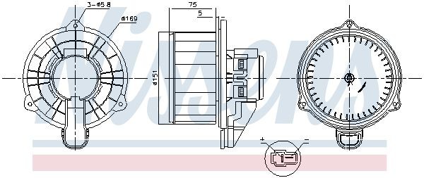 NISSENS without integrated regulator Voltage: 12V Blower motor 87569 buy