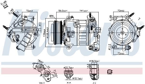 NISSENS 890796 Ford TRANSIT 2022 Air con pump