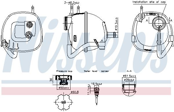 OEM-quality NISSENS 996222 Coolant expansion tank