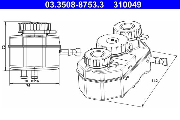 310049 ATE with alarm Expansion Tank, brake fluid 03.3508-8753.3 buy