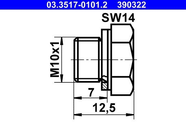 390322 ATE 03.3517-0101.2 оригинални VW TRANSPORTER 2000 Спирачна помпа