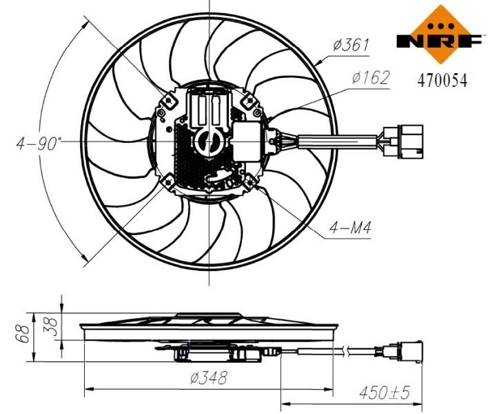 NRF Fan, radiator 470054 Audi Q5 2014