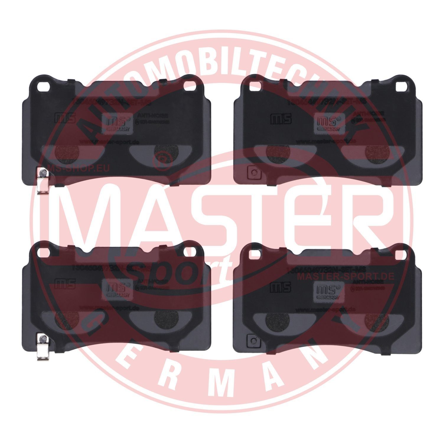 13046049732N-SET-MS MASTER-SPORT Brake pad set SUBARU Front Axle, with acoustic wear warning