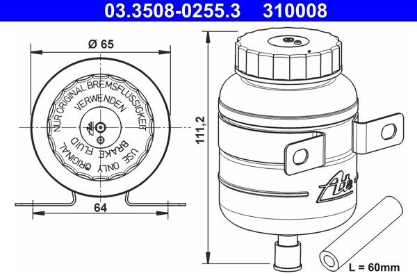 ATE Ausgleichsbehälter Bremsflüssigkeit 03.3508-0255.3