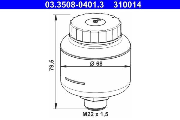 ATE 03.3508-0401.3 Brake fluid reservoir MERCEDES-BENZ C-Class in original quality